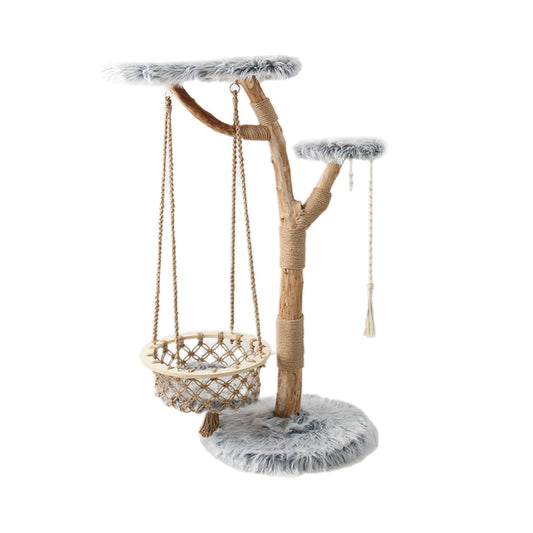 CMISSTREE Modern Cat Tree With Hanging Hammock